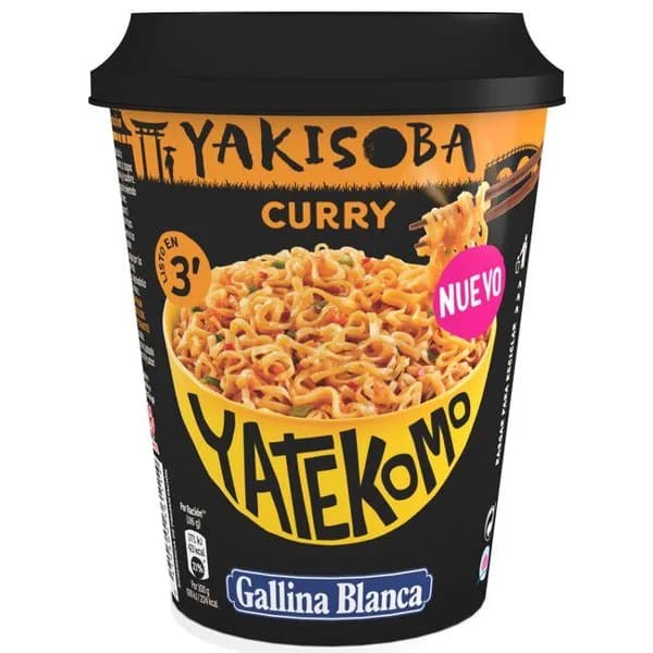Yakisoba curry YATEKOMO, cup 93,2 g - 0.09 kg - Imagen del producto en Findit