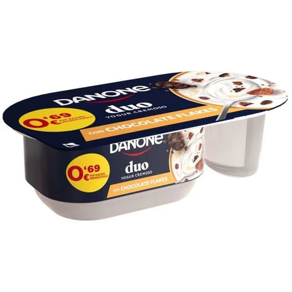 Yogur choco flakes DANONE, tarrina 102 g - 0.1 kg - Imagen del producto en Findit