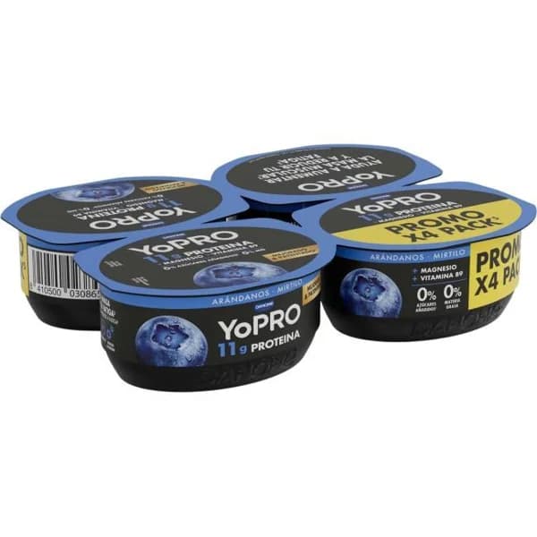 Leche fermentada sabor arándanos YOPRO, pack 4x120 g - 0.48 kg - Imagen del producto en Findit