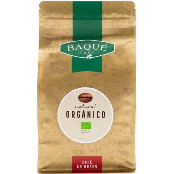 Café en grano orgánico natural BAQUE, paquete 400 g - 0.4 kg - Imagen del producto en Findit
