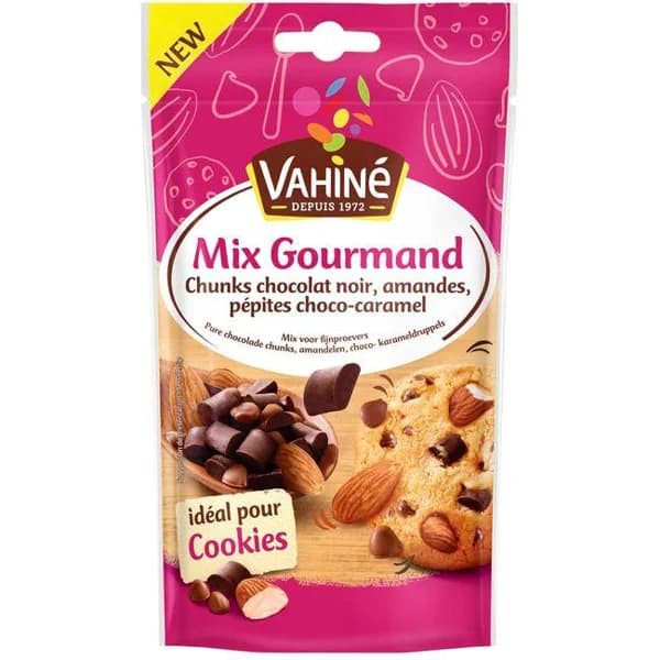 Pepitas de chocolate negro y almendras VAHINÉ, bolsa 100 g - 1 ud - Imagen del producto en Findit