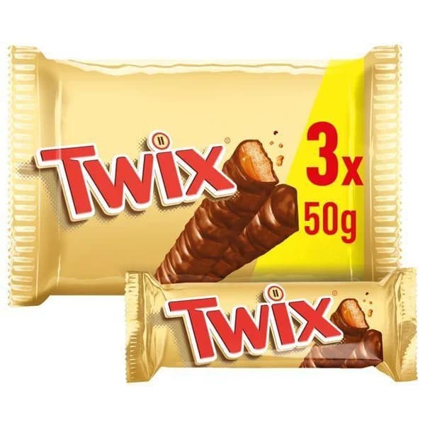 Barrita de chocolate TWIX, pack 3x50 g - 0.15 kg - Imagen del producto en Findit