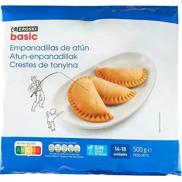 Empanadillas de atún EROSKI, bolsa 500 g - 0.5 kg - Imagen del producto en Findit