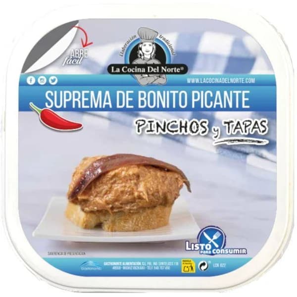 Suprema de bonito picante LA COCINA DEL NORTE, tarrina 150 g - 1 ud - Imagen del producto en Findit
