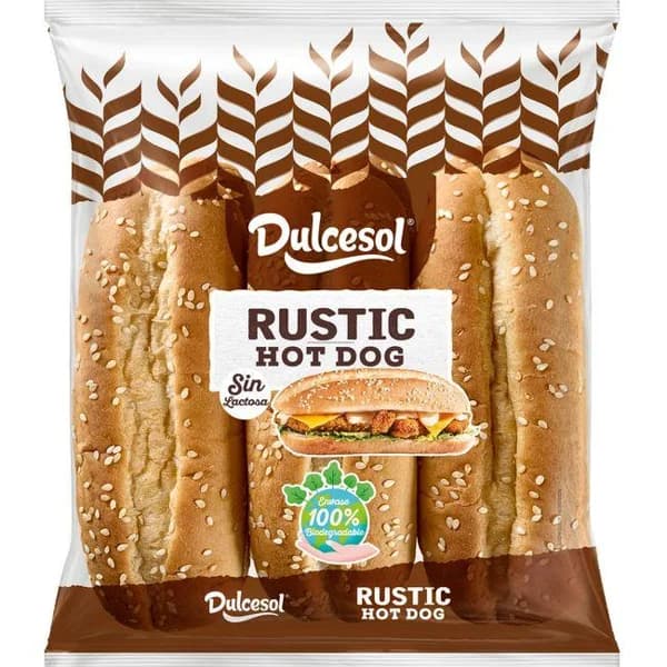 Hot dog rústico DULCESOL, 6 uds, paquete 330 g - 0.33 kg - Imagen del producto en Findit