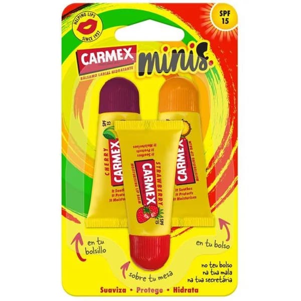 Labiales mini SPF15 varios sabores CARMEX, pack 3 uds - 1 ud - Imagen del producto en Findit