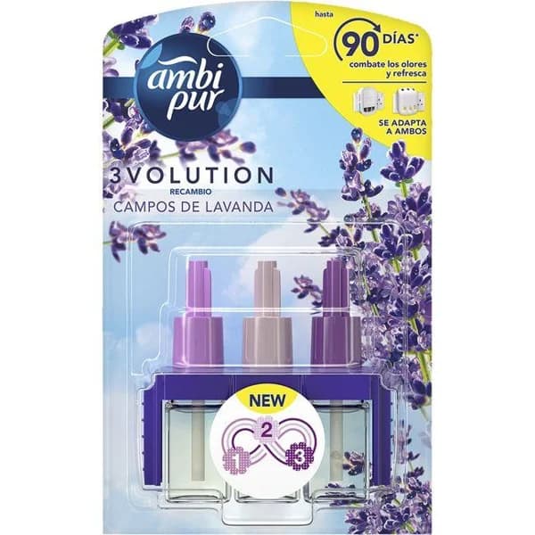 Ambientador 3 Volution lavanda AMBIPUR, recambio 1 ud - 1 ud - Imagen del producto en Findit