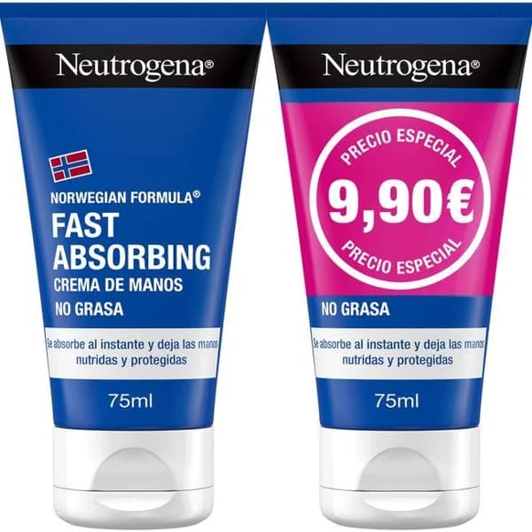 Crema de manos rápida absorción NEUTROGENA, pack 2x75 ml - 0.15 l - Imagen del producto en Findit