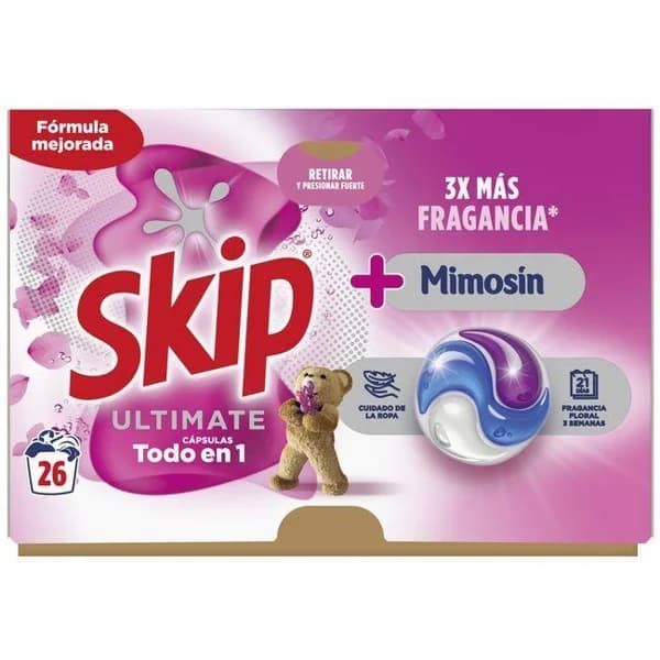 Detergente en cápsulas Mimosín SKIP ULTIMATE, bolsa 26 dosis - 26 ud - Imagen del producto en Findit