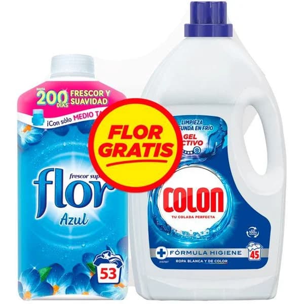 Detergente COLON, garrafa 45 dosis + Suavizante de regalo - 1 ud - Imagen del producto en Findit