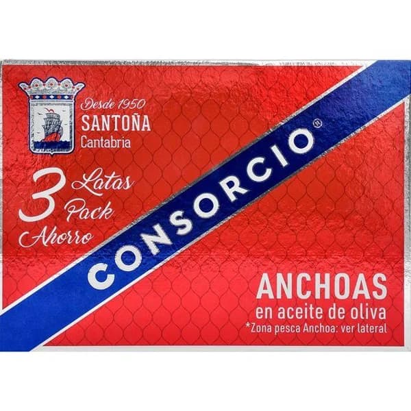 Anchoa en aceite de oliva CONSORCIO, pack 3x29 g - 0.09 kg - Imagen del producto en Findit