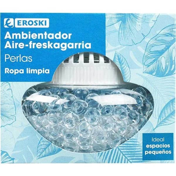 Ambientador de perlas para ropa limpia EROSKI, tarro 110 g - 0.11 kg - Imagen del producto en Findit