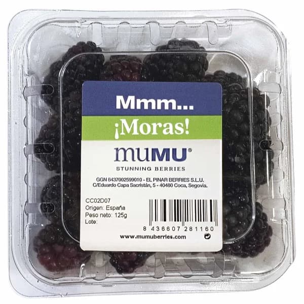 Mora, bandeja 125 g - 0.12 kg - Imagen del producto en Findit