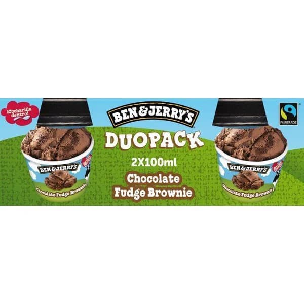Helado Fudge Brownie BEN&JERRY'S, pack 2x100 ml - 0.2 l - Imagen del producto en Findit