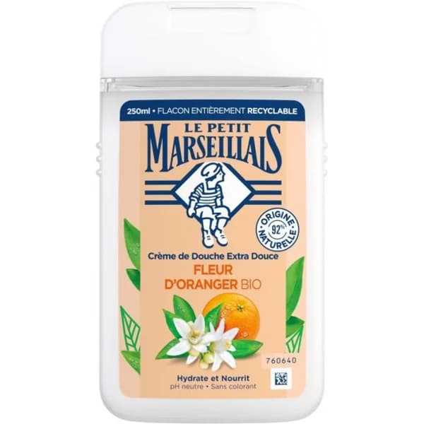 Gel de ducha flor de naranjo LE PETIT MARSEILLAIS, bote 250 ml - 0.25 l - Imagen del producto en Findit