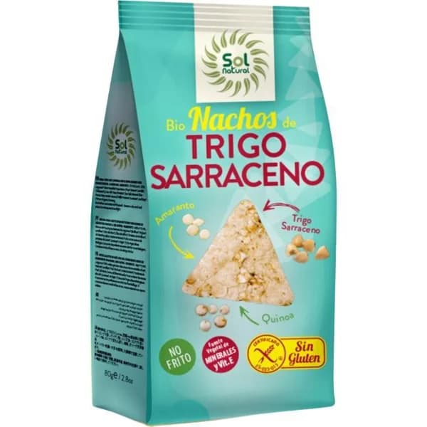 Nachos de trigo sarraceno amaranto bio SOLNATURAL, bolsa 80 g - 0.08 kg - Imagen del producto en Findit