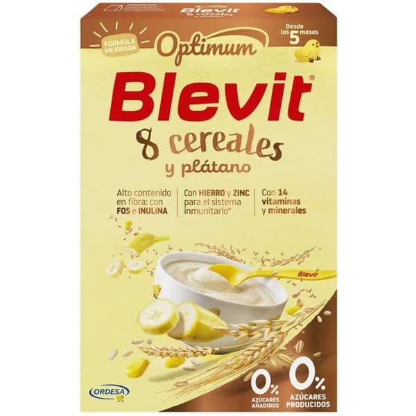 Papilla 8 cereales con plátano BLEVIT OPTIMUM, caja 250 g - 0.25 kg - Imagen del producto en Findit
