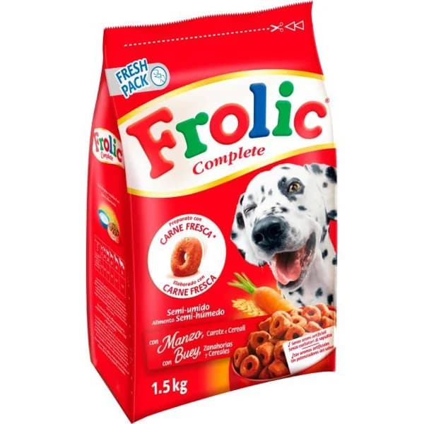 Alimento con buey perro mediano adulto FROLIC, bolsa 1,5 kg - 1 ud - Imagen del producto en Findit