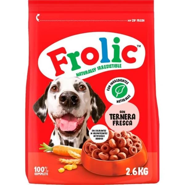 Alimento con ternera perro mediano adulto FROLIC, bolsa 2,6 kg - 1 ud - Imagen del producto en Findit