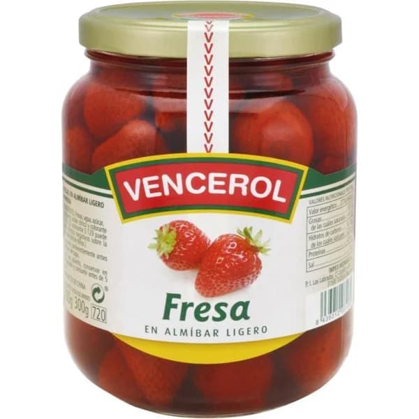 Fresas en almíbar VENCEROL, frasco 700 g - 0.7 kg - Imagen del producto en Findit