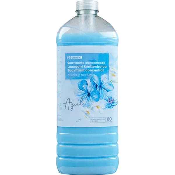 Suavizante azul EROSKI, botella 80 dosis - 80 ud - Imagen del producto en Findit