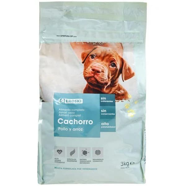 Alimento para cachorros EROSKI, saco 3 kg - 3 kg - Imagen del producto en Findit