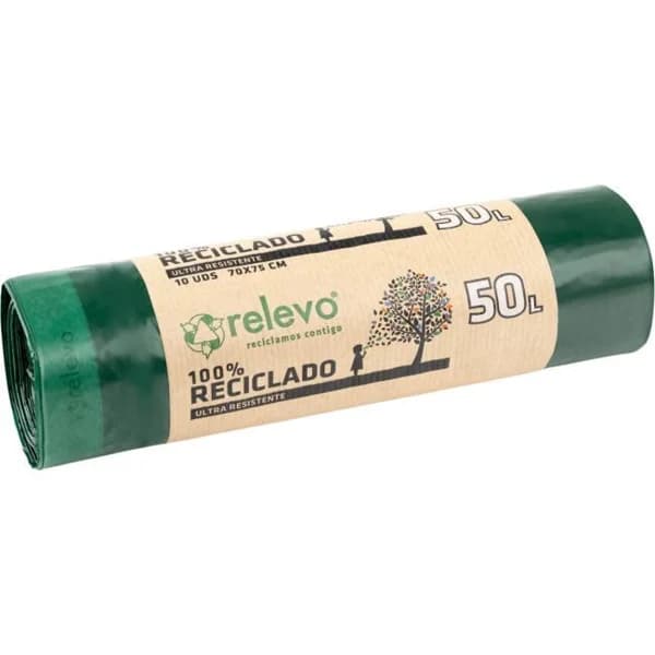 Bolsa de basura 50 litros RELEVO, paquete 10 uds - 10 ud - Imagen del producto en Findit