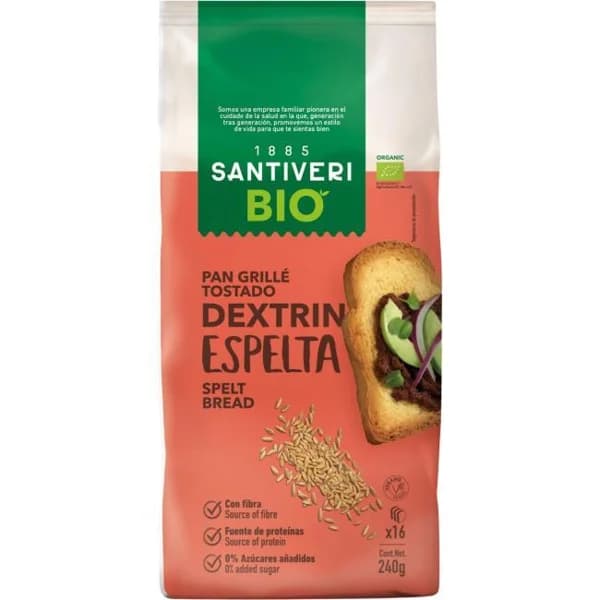 Pan grille integral espelta bio SANTIVERI, paquete 240 g - 0.24 kg - Imagen del producto en Findit