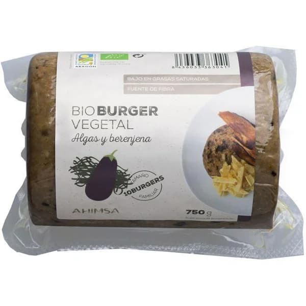 Bio burger vegetal de algas y berenjena AHIMSA, paquete 750 g - 0.75 kg - Imagen del producto en Findit