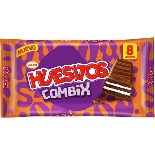Barrita de chocolate combix leche HUESITOS, pack 8x20 g - 0.16 kg - Imagen del producto en Findit