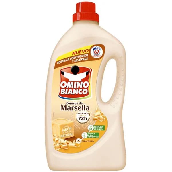 Detergente líquido Marsella OMINO BIANCO, garrafa 67 dosis - 67 ud - Imagen del producto en Findit