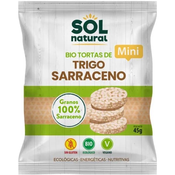 Mini tortitas de trigo sarraceno bio SOLNATURAL, bolsa 45 g - 0.05 kg - Imagen del producto en Findit