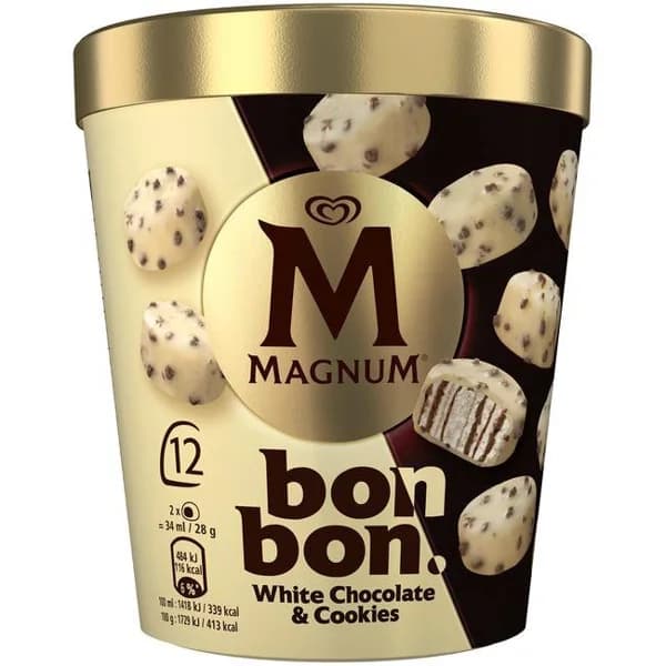 Bon Bon chocolate blanco&cookies MAGNUM, pack 12x17 ml - 0.2 l - Imagen del producto en Findit