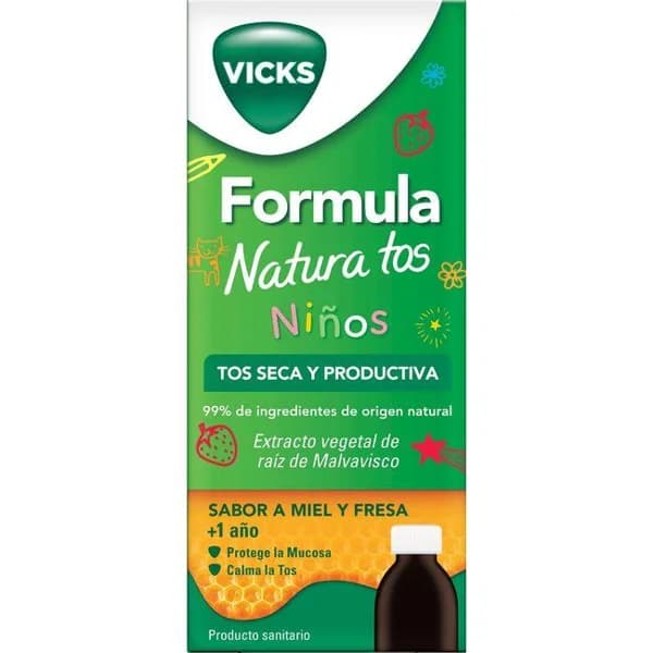 Jarabe niños tos seca y productiva VICKS NATURA TOS, bote 140 ml - 0.14 l - Imagen del producto en Findit