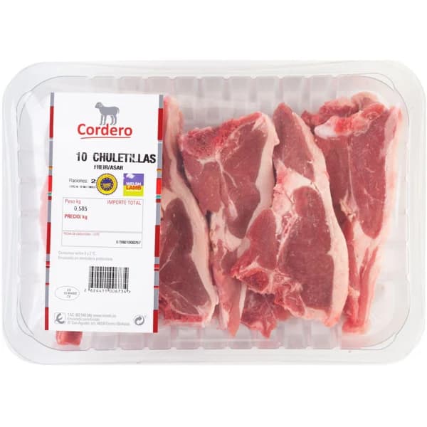 Chuletillas de cordero galés EROSKI, bandeja aprox. 500 g - 1 ud - Imagen del producto en Findit