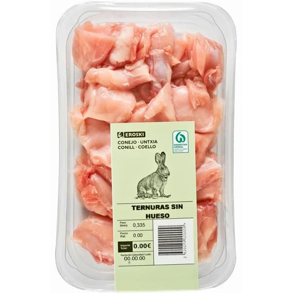 Ternuras de conejo EROSKI, bandeja aprox. 350 g - 1 ud - Imagen del producto en Findit