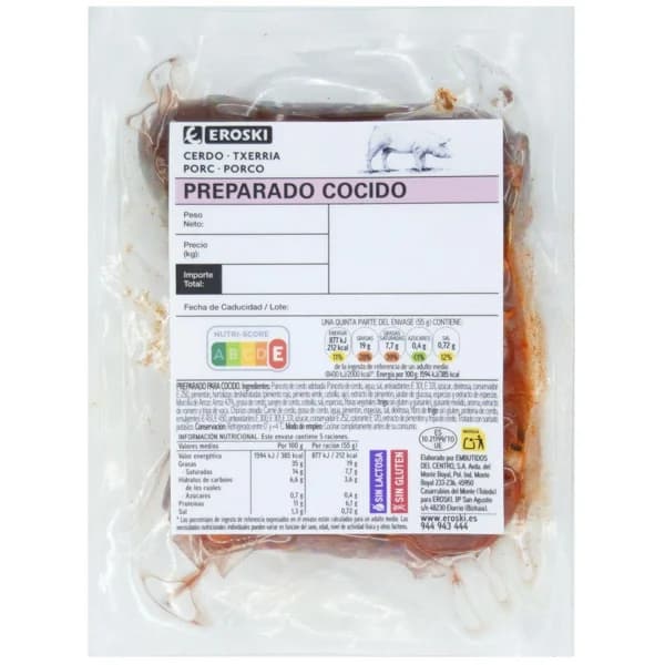 Preparado para cocido al vacío EROSKI, bandeja aprox. 300 g - 1 ud - Imagen del producto en Findit