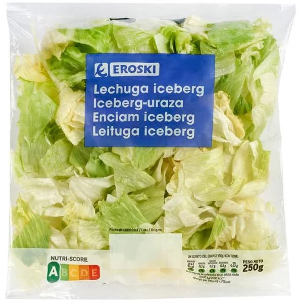 Lechuga Iceberg EROSKI, bolsa 250 g - 0.25 kg - Imagen del producto en Findit
