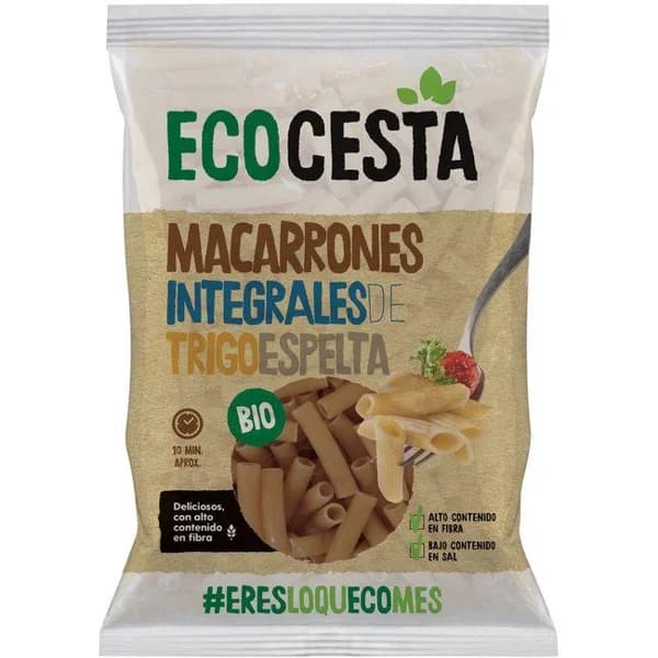 Macarrones de espelta integral bio ECOCESTA, bolsa 500 g - 0.5 kg - Imagen del producto en Findit