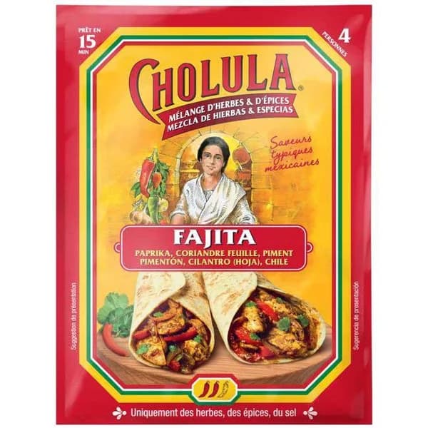 Sazonador para fajitas CHOLULA, sobre 20 g - 0.02 kg - Imagen del producto en Findit