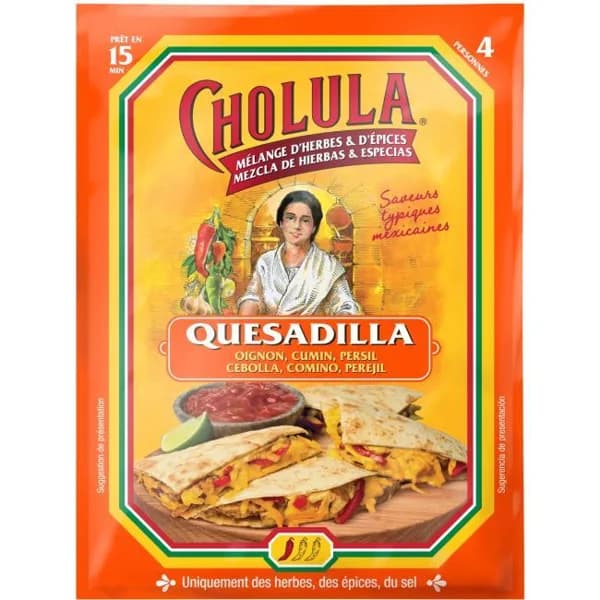 Sazonador para quesadillas CHOLULA, sobre 20 g - 0.02 kg - Imagen del producto en Findit