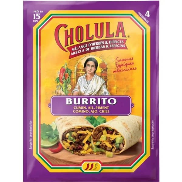 Sazonador para burrito CHOLULA, sobre 20 g - 0.02 kg - Imagen del producto en Findit