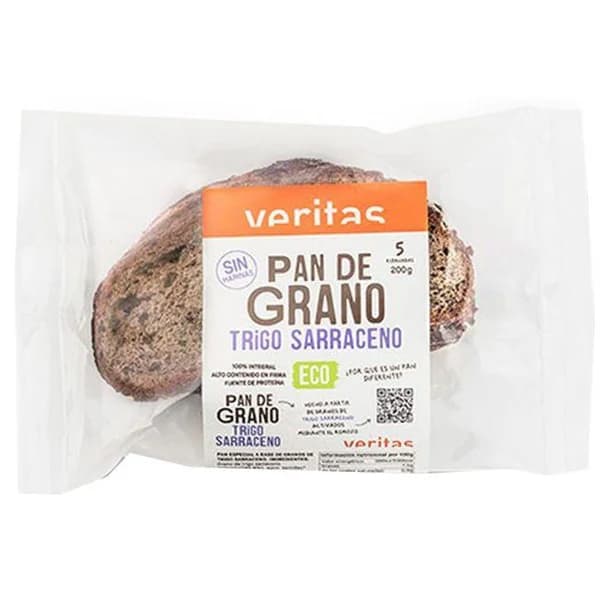 Pan de grano trigo sarraceno eco VERITAS, paquete 200 g - 0.2 kg - Imagen del producto en Findit