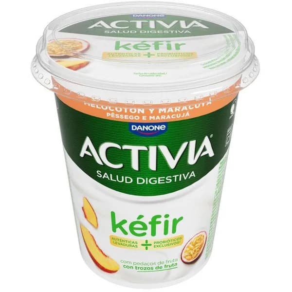 Kéfir con trozos de melocotón y granada ACTIVIA, tarrina 380 g - 0.38 kg - Imagen del producto en Findit