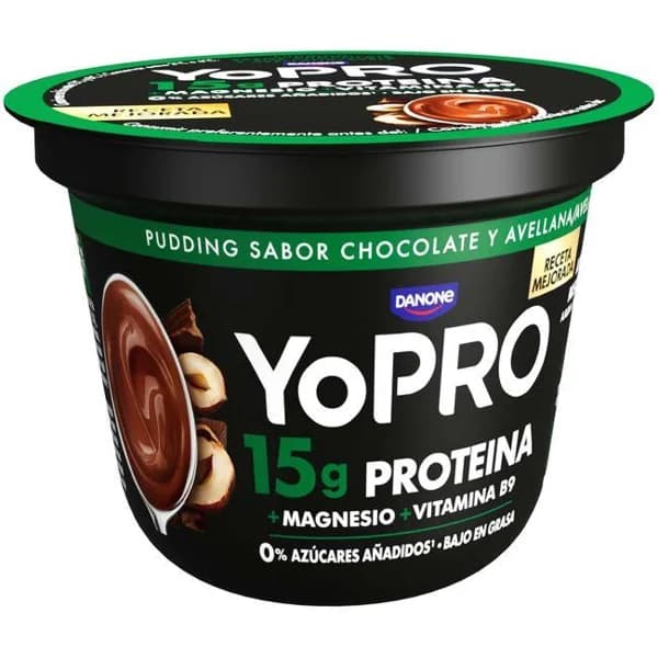 Pudding de choco y avellana YOPRO, tarrina 150 g - 0.15 kg - Imagen del producto en Findit