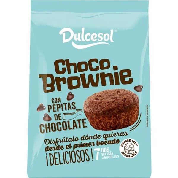 Choco-brownie DULCESOL, 7 uds, bolsa 175 g - 1 ud - Imagen del producto en Findit