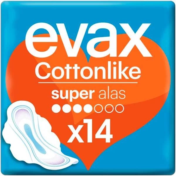 Compresa con alas super EVAX COTTONLIKE, paquete 14 uds - 14 ud - Imagen del producto en Findit