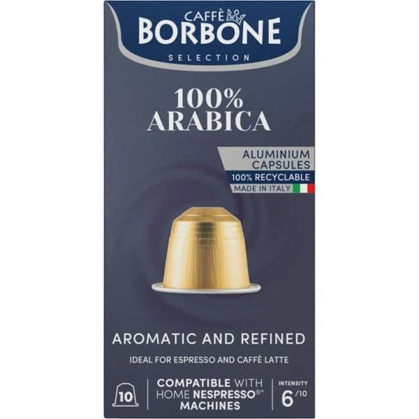 Café 100% arábica compatible Nespresso BORBONE, caja 10 uds - 10 ud - Imagen del producto en Findit