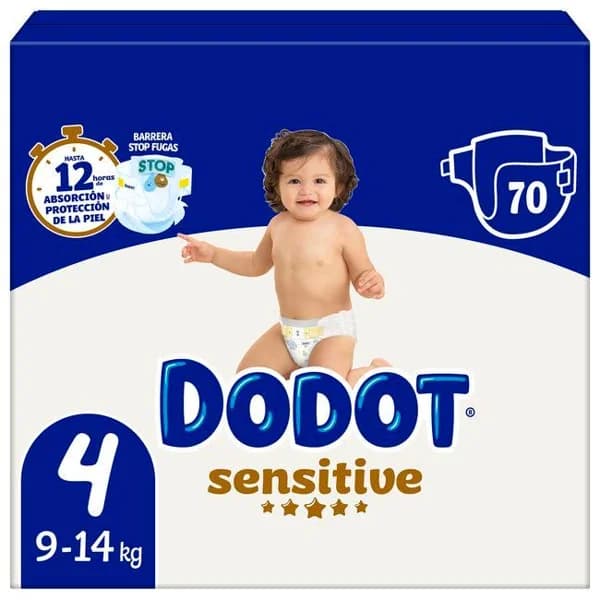 Pañal 9-14 Kg Talla 4 DODOT SENSITIVE, paquete 70 uds - 70 ud - Imagen del producto en Findit