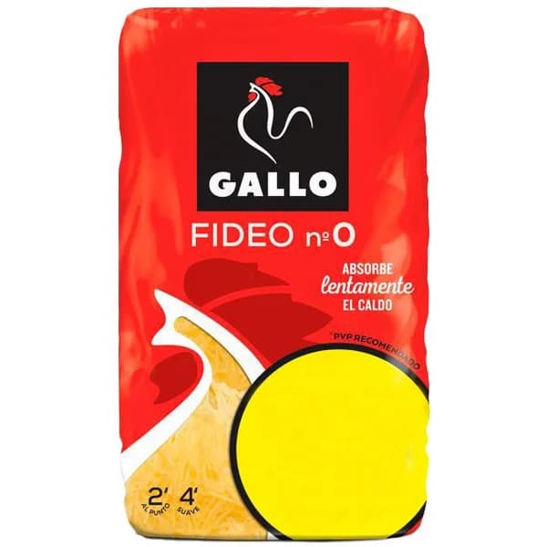 Fideo Nº0 GALLO, paquete 400 g - 0.4 kg - Imagen del producto en Findit